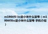 m1904f3 bc是小米什么型號(hào)（m1904f3bc是小米什么型號(hào) 手機(jī)介紹）