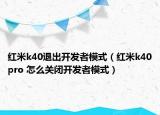 紅米k40退出開發(fā)者模式（紅米k40pro 怎么關(guān)閉開發(fā)者模式）