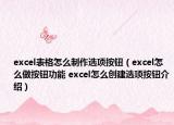 excel表格怎么制作選項(xiàng)按鈕（excel怎么做按鈕功能 excel怎么創(chuàng)建選項(xiàng)按鈕介紹）