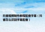 抖音視頻制作教程配音字幕（抖音怎么識別字幕配音）