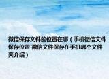 微信保存文件的位置在哪（手機(jī)微信文件保存位置 微信文件保存在手機(jī)哪個文件夾介紹）