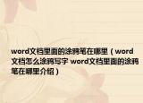 word文檔里面的涂鴉筆在哪里（word文檔怎么涂鴉寫字 word文檔里面的涂鴉筆在哪里介紹）