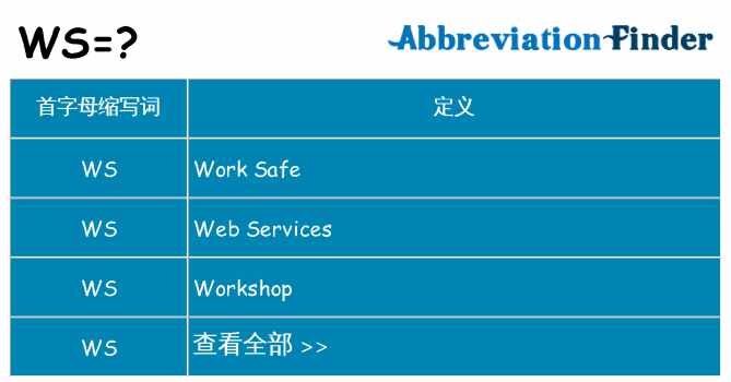 ws 代表什么
