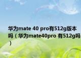 華為mate 40 pro有512g版本嗎（華為mate40pro 有512g嗎）