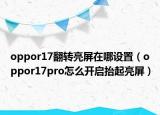 oppor17翻轉(zhuǎn)亮屏在哪設(shè)置（oppor17pro怎么開啟抬起亮屏）
