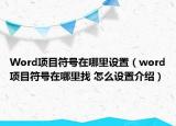 Word項目符號在哪里設置（word項目符號在哪里找 怎么設置介紹）