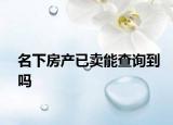 名下房產(chǎn)已賣能查詢到嗎