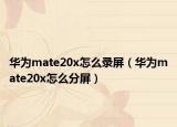 華為mate20x怎么錄屏（華為mate20x怎么分屏）