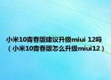 小米10青春版建議升級(jí)miui 12嗎（小米10青春版怎么升級(jí)miui12）
