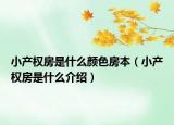 小產(chǎn)權(quán)房是什么顏色房本（小產(chǎn)權(quán)房是什么介紹）