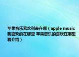 蘋果音樂喜歡列表在哪（apple music我喜歡的在哪里 蘋果音樂的喜歡在哪里看介紹）
