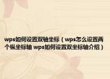 wps如何設置雙軸坐標（wps怎么設置兩個縱坐標軸 wps如何設置雙坐標軸介紹）
