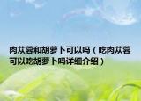 肉蓯蓉和胡蘿卜可以嗎（吃肉蓯蓉可以吃胡蘿卜嗎詳細(xì)介紹）
