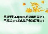 蘋果手機(jī)12pro電池顯示百分比（蘋果12pro怎么顯示電池百分比）