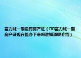 富力城一期沒有房產(chǎn)證（??富力城一期房產(chǎn)證現(xiàn)在能辦下來嗎誰知道呢介紹）