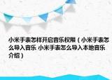 小米手表怎樣開(kāi)啟音樂(lè)權(quán)限（小米手表怎么導(dǎo)入音樂(lè) 小米手表怎么導(dǎo)入本地音樂(lè)介紹）