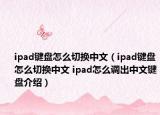 ipad鍵盤(pán)怎么切換中文（ipad鍵盤(pán)怎么切換中文 ipad怎么調(diào)出中文鍵盤(pán)介紹）