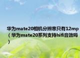 華為mate20相機(jī)分辨率只有12mp（華為mate20系列支持hifi音效嗎）