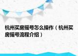 杭州買房搖號怎么操作（杭州買房搖號流程介紹）