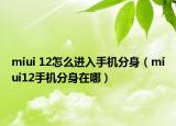 miui 12怎么進(jìn)入手機(jī)分身（miui12手機(jī)分身在哪）