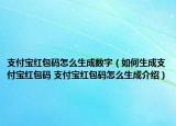 支付寶紅包碼怎么生成數(shù)字（如何生成支付寶紅包碼 支付寶紅包碼怎么生成介紹）