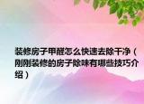 裝修房子甲醛怎么快速去除干凈（剛剛裝修的房子除味有哪些技巧介紹）
