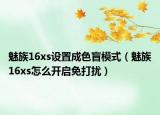 魅族16xs設(shè)置成色盲模式（魅族16xs怎么開啟免打擾）