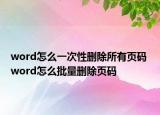 word怎么一次性刪除所有頁碼 word怎么批量刪除頁碼