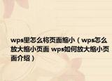 wps里怎么將頁面縮?。╳ps怎么放大縮小頁面 wps如何放大縮小頁面介紹）