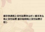 順豐快遞線上支付運(yùn)費(fèi)怎么付（順豐怎么線上支付運(yùn)費(fèi) 順豐如何線上支付運(yùn)費(fèi)介紹）
