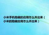 小米手機(jī)隱藏的應(yīng)用怎么弄出來(lái)（小米的隱藏應(yīng)用怎么弄出來(lái)）