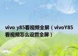 vivo y85看視頻全屏（vivoY85看視頻怎么設(shè)置全屏）