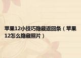 蘋果12小技巧隱藏返回條（蘋果12怎么隱藏照片）