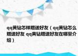 qq黃鉆怎樣贈(zèng)送好友（qq黃鉆怎么贈(zèng)送好友 qq黃鉆贈(zèng)送好友在哪里介紹）