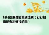釘釘投票誰能看到選票（釘釘投票能看出誰投的嗎）