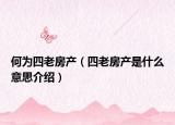 何為四老房產(chǎn)（四老房產(chǎn)是什么意思介紹）