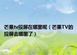芒果tv投屏在哪里呢（芒果TV的投屏去哪里了）