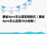 黑鯊4pro怎么調(diào)常規(guī)模式（黑鯊4pro怎么設置24小時制）