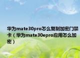 華為mate30pro怎么復(fù)制加密門禁卡（華為mate30epro應(yīng)用怎么加密）