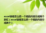 excel表格怎么把一個(gè)格的內(nèi)容分成兩個(gè)斜杠（excel表格怎么把一個(gè)格的內(nèi)容分成兩個(gè)）