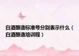 白酒釀造標(biāo)準(zhǔn)號(hào)分別表示什么（白酒釀造培訓(xùn)程）