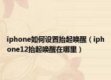 iphone如何設(shè)置抬起喚醒（iphone12抬起喚醒在哪里）