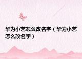 華為小藝怎么改名字（華為小藝怎么改名字）