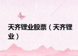 天齊鋰業(yè)股票（天齊鋰業(yè)）