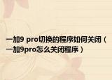 一加9 pro切換的程序如何關閉（一加9pro怎么關閉程序）