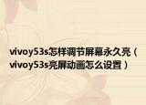 vivoy53s怎樣調(diào)節(jié)屏幕永久亮（vivoy53s亮屏動(dòng)畫(huà)怎么設(shè)置）