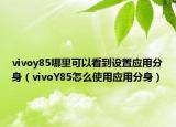 vivoy85哪里可以看到設(shè)置應(yīng)用分身（vivoY85怎么使用應(yīng)用分身）