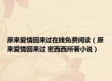 原來愛情回來過在線免費(fèi)閱讀（原來愛情回來過 密西西所著小說）