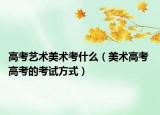 高考藝術(shù)美術(shù)考什么（美術(shù)高考 高考的考試方式）
