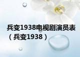 兵變1938電視劇演員表（兵變1938）